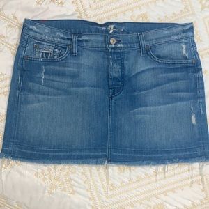 7 For All Mankind Jean Mini Skirt